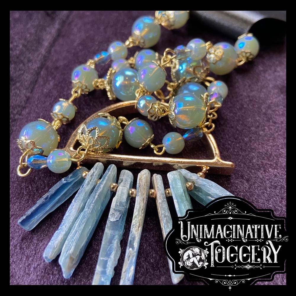 Blue and gold necklace